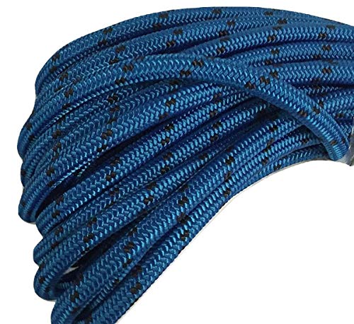 5/8 Inch by 120 Feet Double Braid Polyester Arborist Bull Rope, Blue and Black