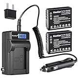 Kastar 2-Pack CGA-S007 Battery and LCD AC Charger Compatible with Panasonic LUMIX DMC-TZ1K, LUMIX...