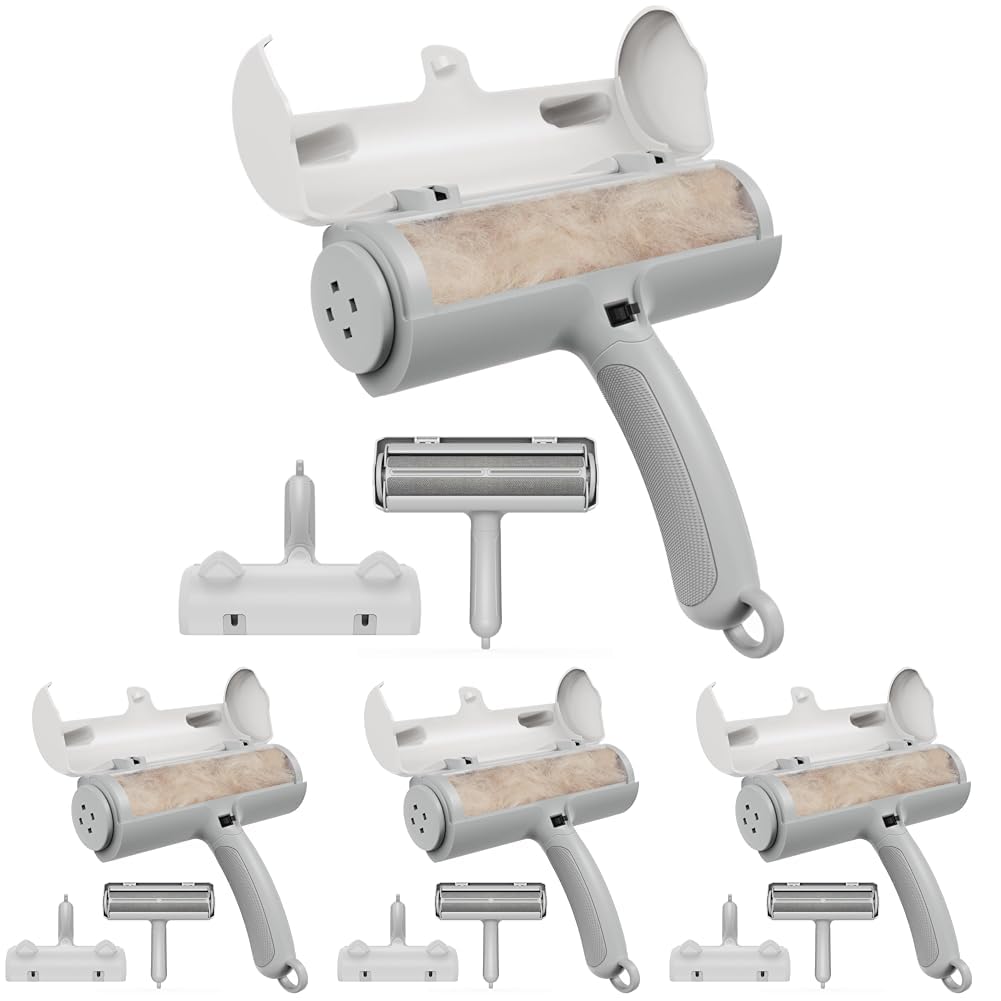 Zivacate Tierhaarentferner Fusselrolle, [Ergonomischer Griff & Selbstreinigung] Fusselroller für Hundehaare und Katzenhaare,Wiederverwendbare Fusselrollen für Möbel, Couch, Teppich(dunkelgrau)