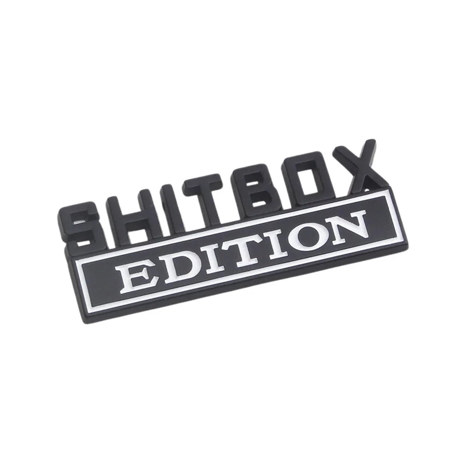 2 Emblemi Auto 3D In Metallo “Shitbox Edition” – Adesivi Universali Per Cofano E Portellone - 3