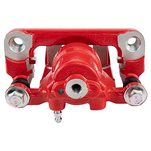 Image of TRQ Rear Right Brake Caliper w /Bracket Performance Red Passenger Side