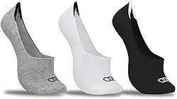 Kit Meia Olympikus Ult Invisível 3 Pares Branca, Cinza e Preta