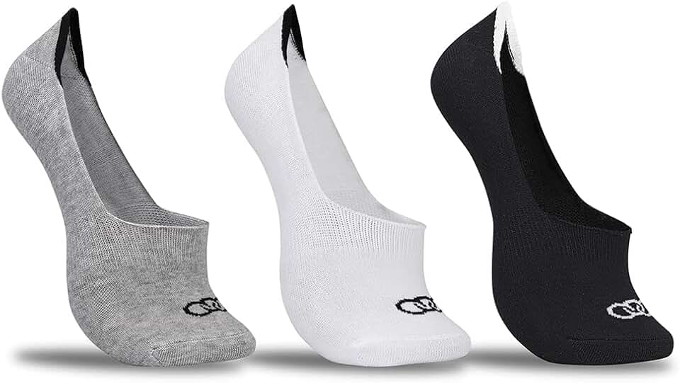 Kit Meia Olympikus Ult Invisível 3 Pares Branca, Cinza e Preta