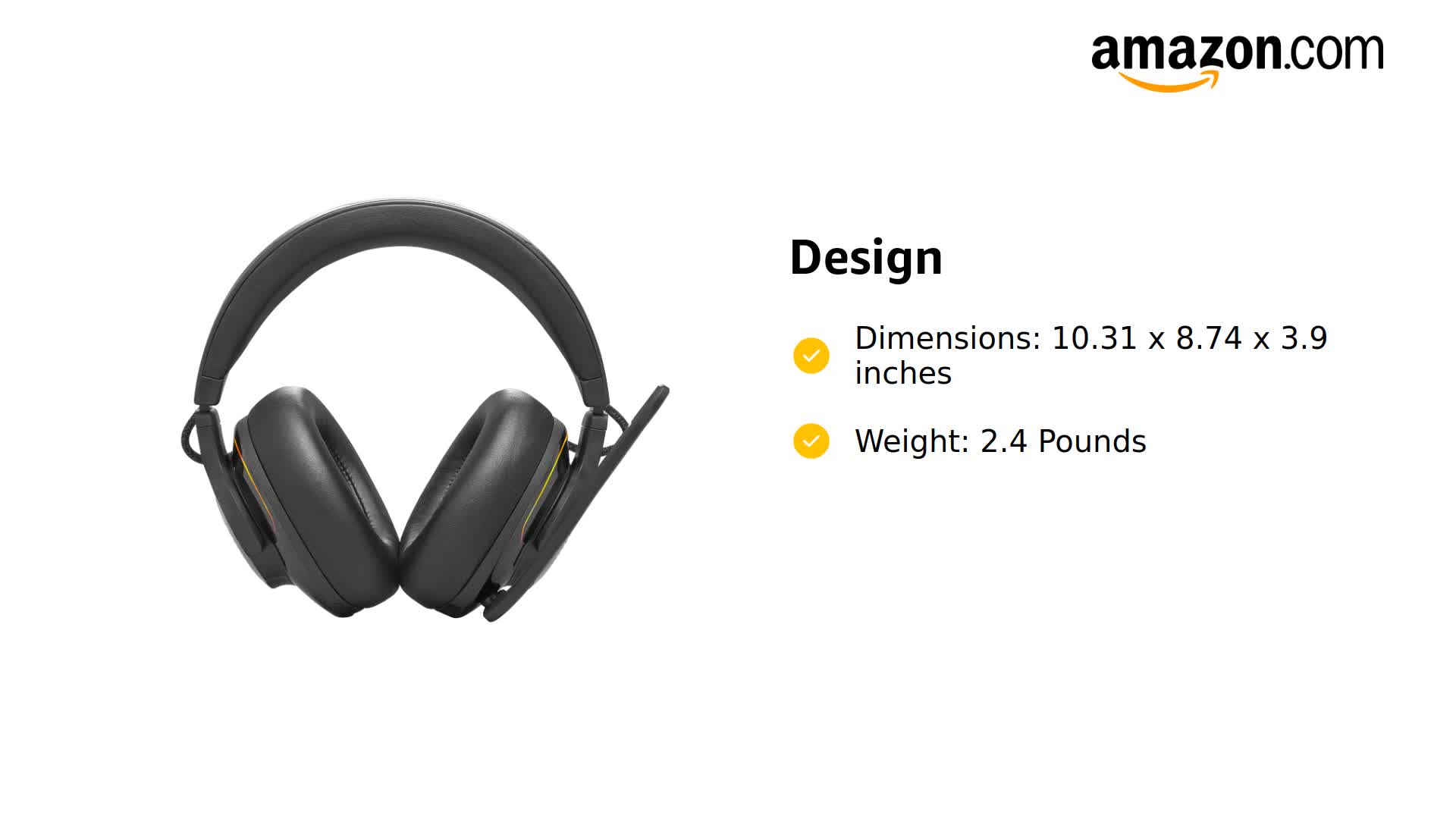 Amazon.com: JBL Quantum 910 Wireless Gaming Headset, Black, Large