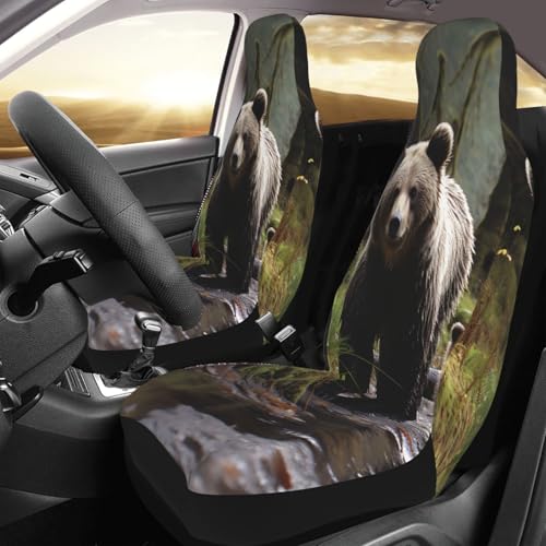 Housses de siège avant de voiture auto camion SUV Mother Bear