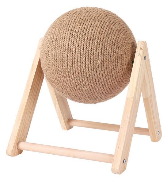 Fanxinzttc Rabbit Toys for Bunnies, Rabbit Scratch Boll, Natural Sisal Scratching Ball with Triangular Base, For Rabbits, Bunnies, Chinchillas, Ferrets, Kittens, Small Animal (M)