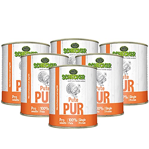 Produktbild von Schecker Nassfutter 100% Pute PUR - 6 x 820 g