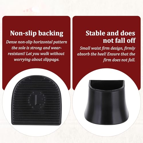 Image of 10 Pairs Heel Caps for High Heels, 5 Sizes Heel Covers for High Heel Shoes Black High Heel Protectors Non-Slip Heel Stoppers for High Heels Replacement Tips Caps for Walking on Grass and Uneven Road