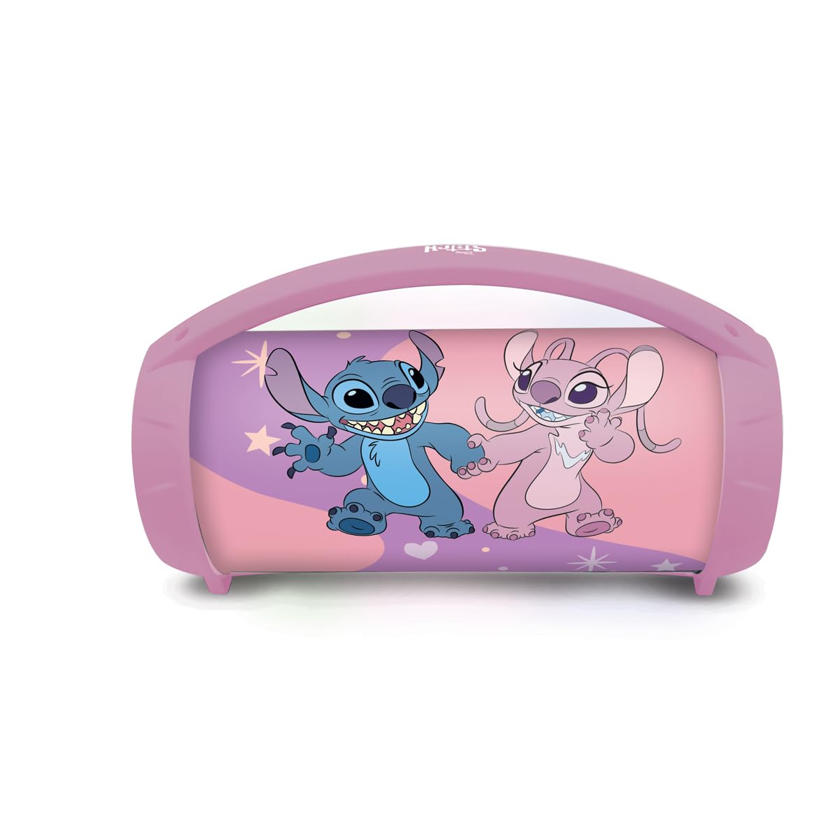 Lexibook, Disney Stitch, Altoparlante Wireless Luminoso Angel con Microfono, Suono Stereo, Karaoke, Porte USB e per schede SD, Batteria Ricaricabile, Maniglia per Il Trasporto, Rosa, BTP585D1ZLXB