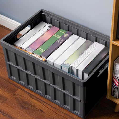 Citylife 2er Set 64L Faltbare Campingbox Aufbewahrungsbox mit Deckel, Collapsible Storage Bins für die Organisation große Heavy Outdoor, Bad, Küche, Büro, Wohnzimmer (grau)