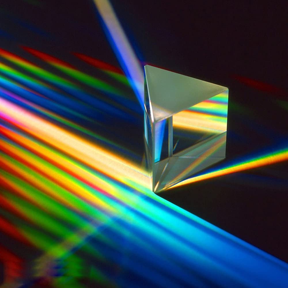 2 PCS -Prisma Triangolare in Cristallo K9 Prisma Fotografia, Vetro Ottico in Cristallo con Confezione Regalo - Prisma Ottico per Spettro Luminoso - Prisma Luce Arcobaleno