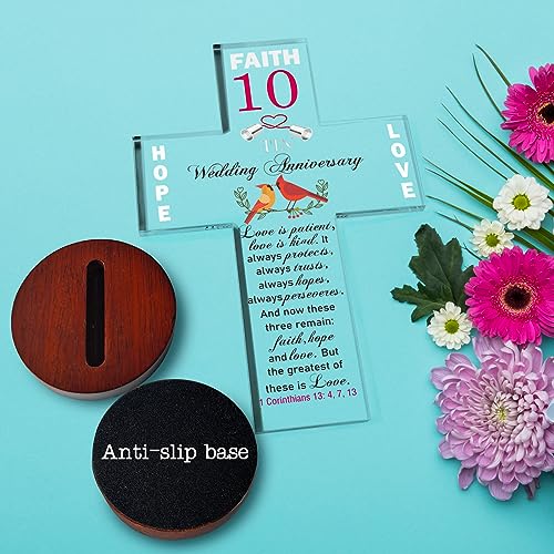 10-Year-Anniversary-Christian-Gifts-for-Couples-10th-Wedding-Anniversary-Thoughtful-Gifts-Ideas-Best-Tin-Anniversary-Present-for-Him-Her-Wife-10th-Anniversary-Decorative-Cross-with-Bible-Verse 51y5DfrAMTL