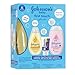 Johnson's First Touch Baby Essentials Gift Set with Body Wash & Shampoo, Body Lotion, & Zinc Oxide Diaper Rash Cream for Baby's Delicate Skin, Hypoallergenic, No Parabens or Dyes, 3 Items