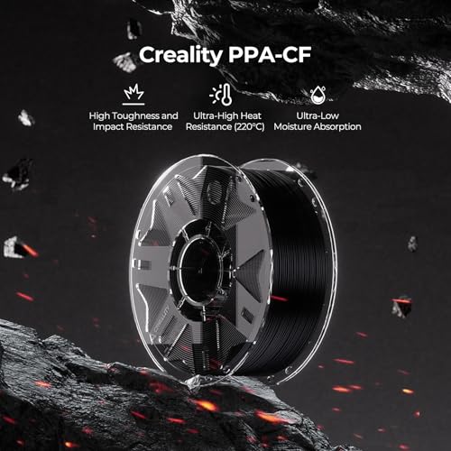 Image of Creality PPA-CF 3D Printer Filament RFID, 15% Carbon Fiber Content High-Performance Nylon, Heat Resistance,Low Warpage, 1Kg Spool(2.2lbs) for 3D Printers (Black)