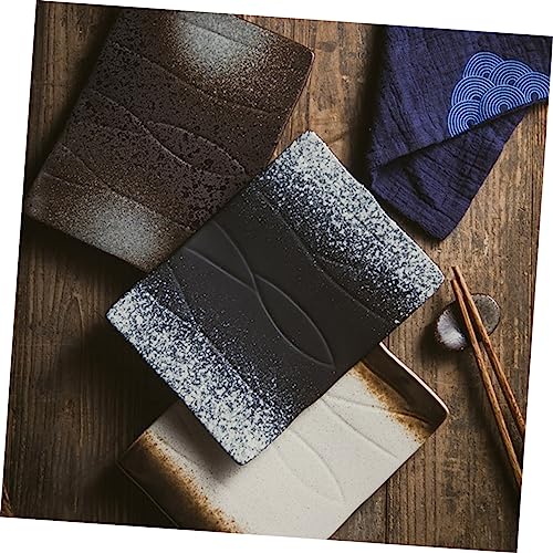 2 piezas de platos rectangulares estilo japonés para sushi y postre miniatura 4