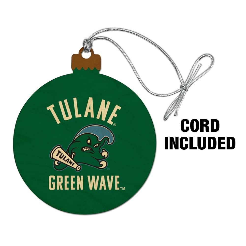 GRAPHICS & MORE Tulane University Green Wave Wood Christmas Tree Holiday Ornament