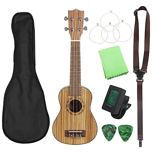 WGOEODI Ukulélé, ukulélé en Bois de zèbre à 4 Cordes, Ensemble de Mini Guitare Soprano, avec Instrument de Musique Gig… - Les Beatles, Paul McCartney, John Lennon, RIngo Starr, George Harrison WGOEODI Ukulélé, ukulélé en Bois de zèbre à 4 Cordes, Ensemble de Mini Guitare Soprano, avec Instrument de Musique Gig…