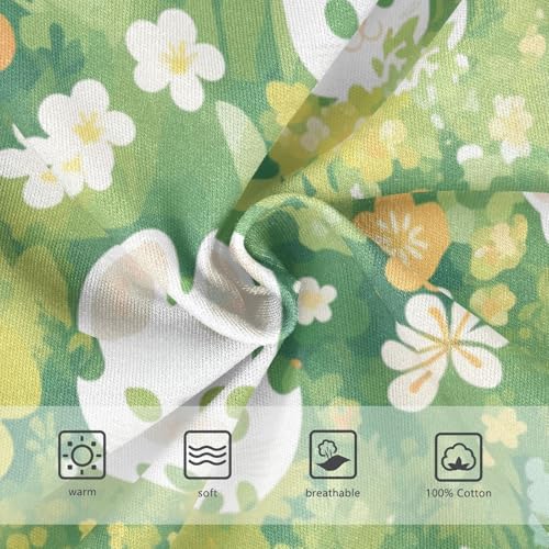 KLL Cartoon Cat Bunny and Flower Green Boys Toddler Cotton Athletic Underwear Breathable Children Undies3