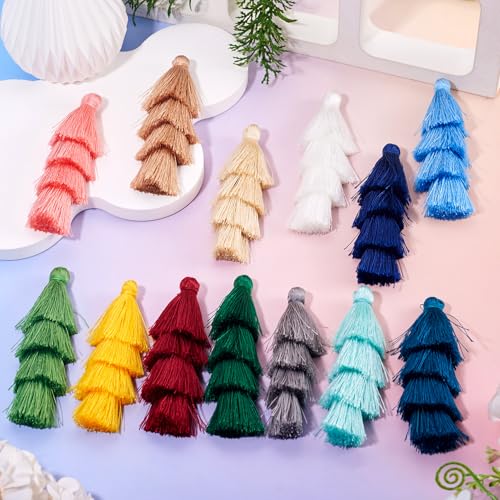 Mini borlas de 4 capas para personalizar tus bolsos y marcapáginas 3