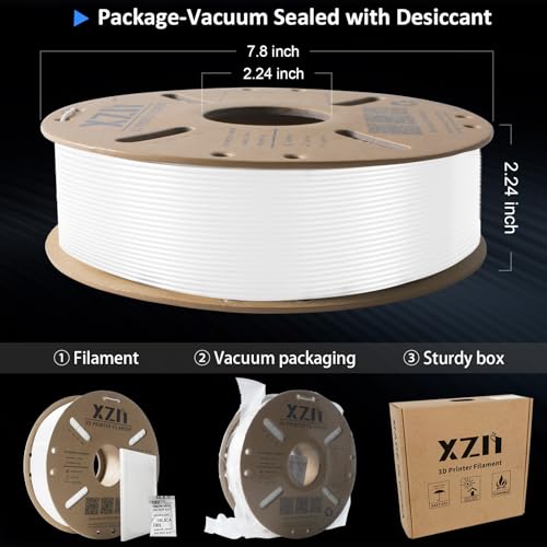 Image of TPU 95A Filament 1.75mm, Soft 95A Flexible 3D Printer Filament, 1KG Spool (2.2 lbs), Dimensional Accuracy + /- 0.02 mm, Vacuum Sealed, Excellent Layer Adhesion, Fits Most FDM Printers (TPU White)