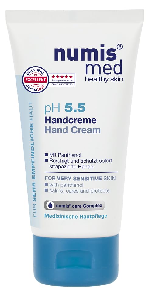 pH5.5 Hand Cream Moisturizing Extremely Sensitive Skin, pH Balanced skin lotion for Itchy, Flaky Dry Skin, Fast Absorption, Regenerate and Preserve Natural Skin Moisture Balance 75 ml
