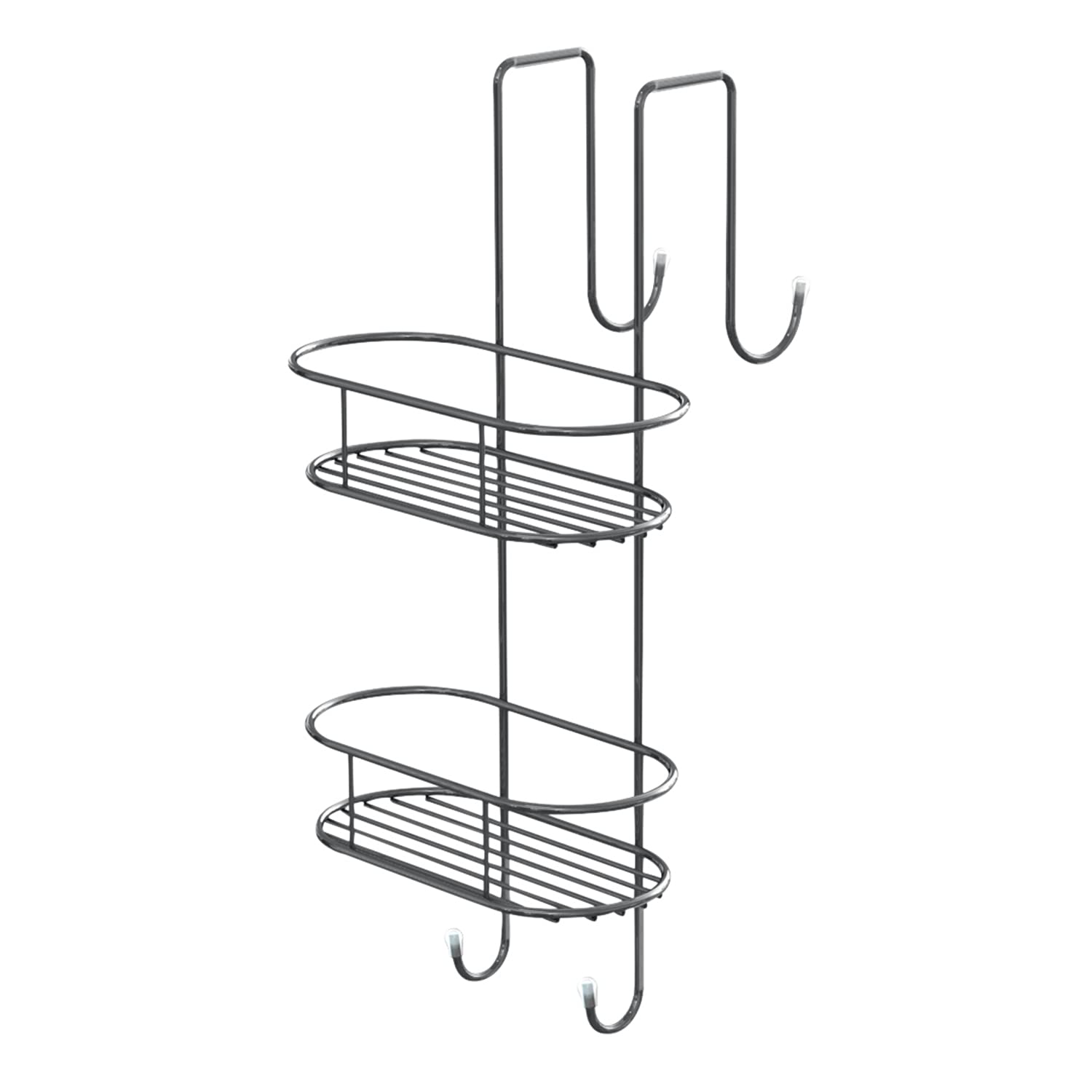 GEDY G-​Tito portaoggetti Doccia Cromato, 2 contenitori ovali, Misure e Peso: 49X24X22 CM & 0,​74 kg, Portaoggetti Bagno Realizzato in Acciaio Inox, Design R&S Gedy, 2 Anni di Garanzia