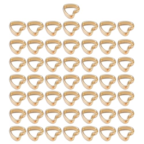 50 Pack Unique Heart Shaped Spacer Beads CCB Material Hollow Love Pendants