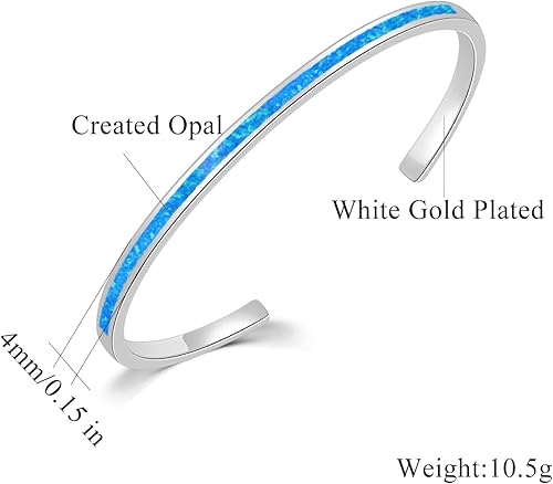 Miniatura 3 de CiNily Pulsera de ópalo para mujer, chapada en oro, hipoalergénica, con piedras preciosas abiertas