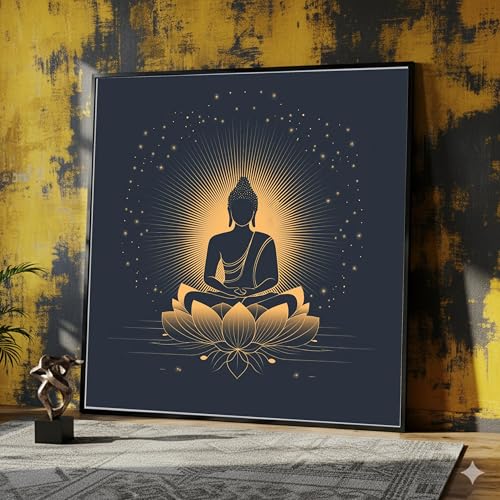 Toile de méditation Bouddha pour salon et espace yoga