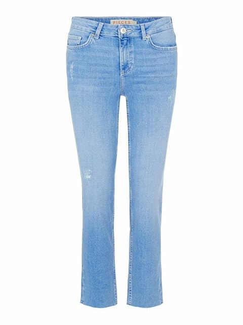 PIECES Damskie Pcdelly Mw Straight Electric Blue Bc Spodnie Damskie Jeansy, Light Blue Denim, M EU