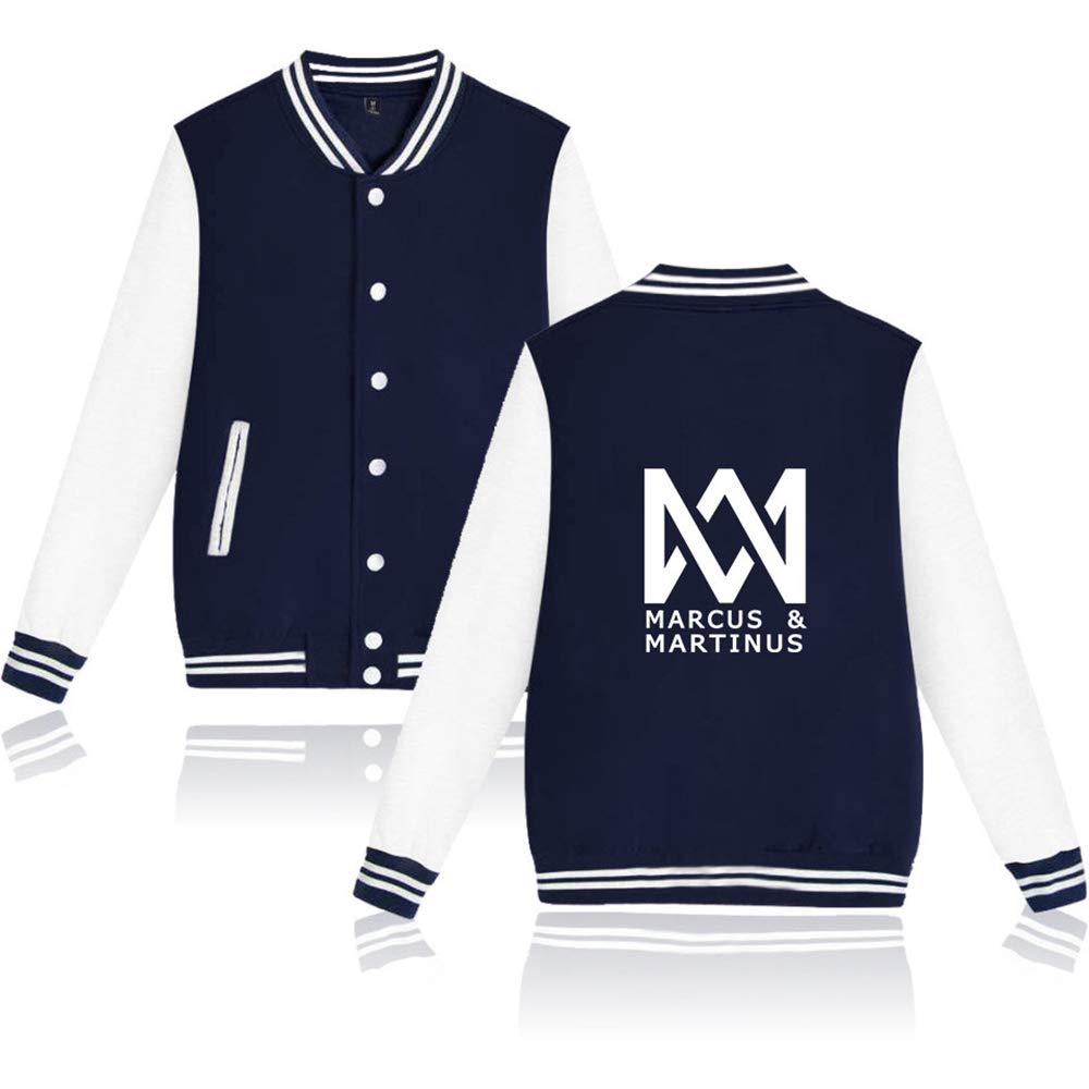 Marcus And Martinus TWIN BROTHER SINGER Unisex Baseball Jacke Langarm Stehkragen Jacke Blouson Print Kapuze Winter Warm Sweatshirt Sweatjacke Baseball Uniform