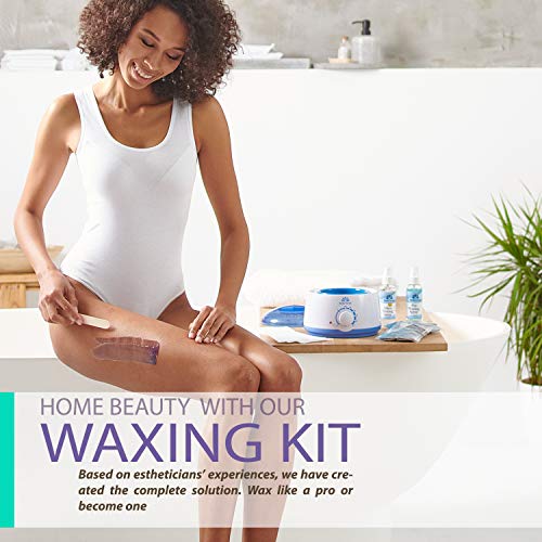 image for BELLA VERDE New Waxing Kit - Home Wax Warmer - Post and Pre Wax Treatm
