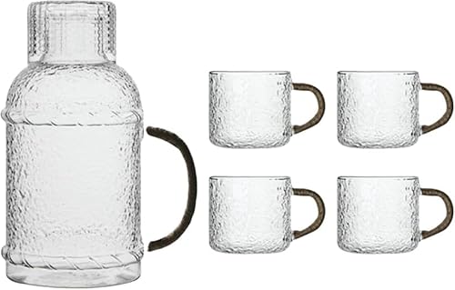 KryZaro2 リットル耐熱ガラスピッチャー ヴィンテージスタイル麦茶ポット 手描き冷水筒 紅茶/アイスティー/フルーツティー/コーヒー/レモネード兼用 接客・祝日・結婚式プレゼント 家庭用大容量飲料容器 職人精神手描きガラス製?