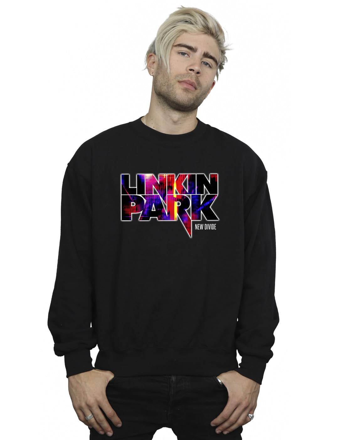 Absolute Cult Men's Black Linkin Park New Divide Sweatshirt Medium