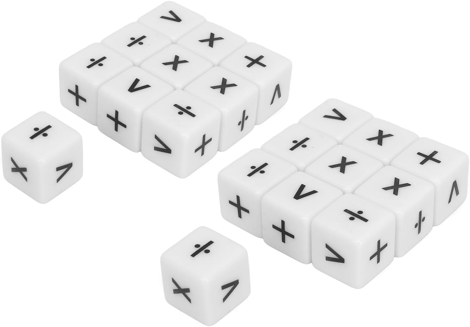 20 Piece Teaching Cube Set Math Control Cubes Math Teaching Classroom Accessories White