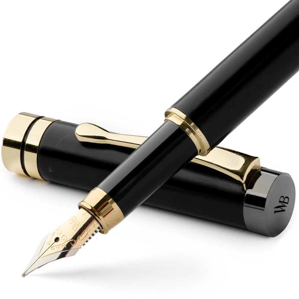 Wordsworth &amp; Black Bamboo Wood Fountain Pen Set for Writing, Fine Nib