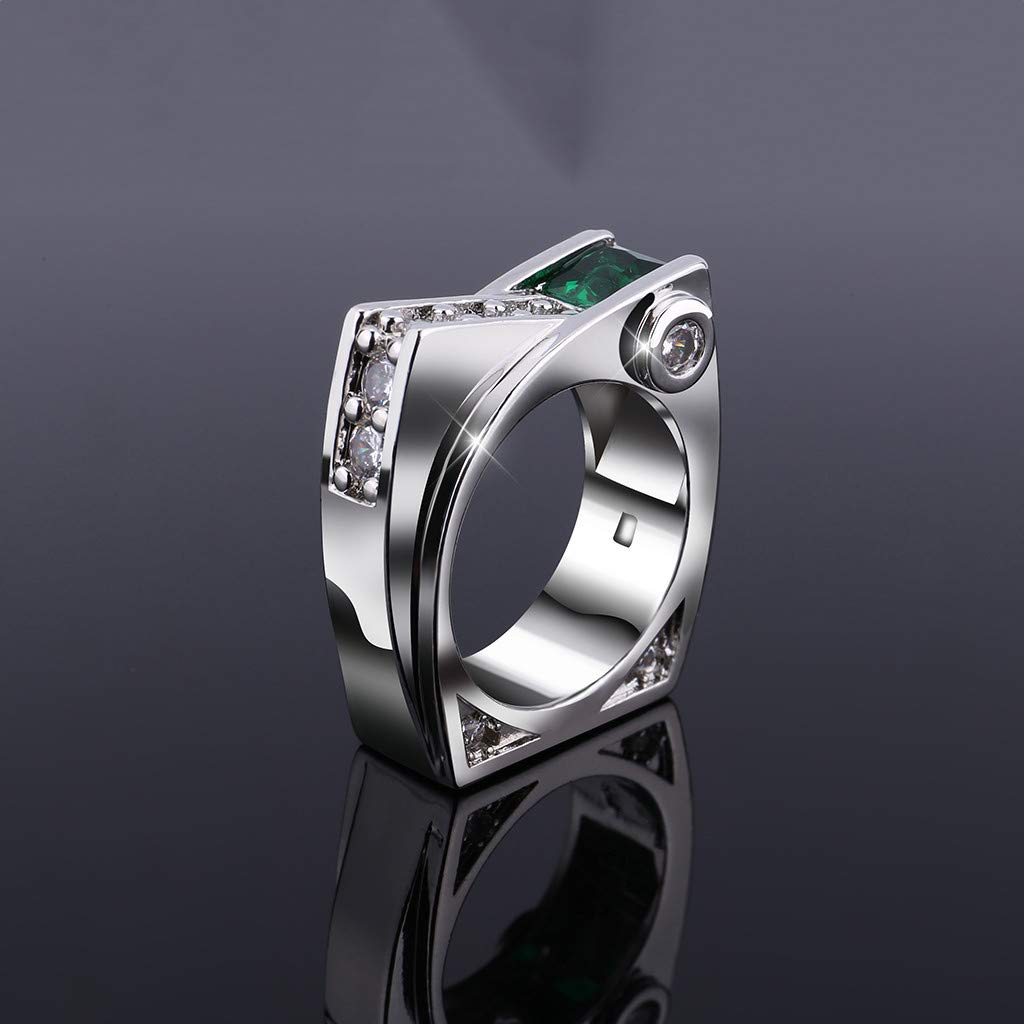 Womens Luxury Rings, Unique Design Metal Geometric Square Zircon Female Ring Jewelry Gift for Girlfriend Mother