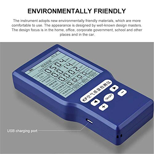 Carbon Dioxide Detector, Formaldehyde Detector, Air Quality Detector, Digital LCD Display Gas Analyzer Monitor Air Quality Meter for Home Indoor Outdoor
