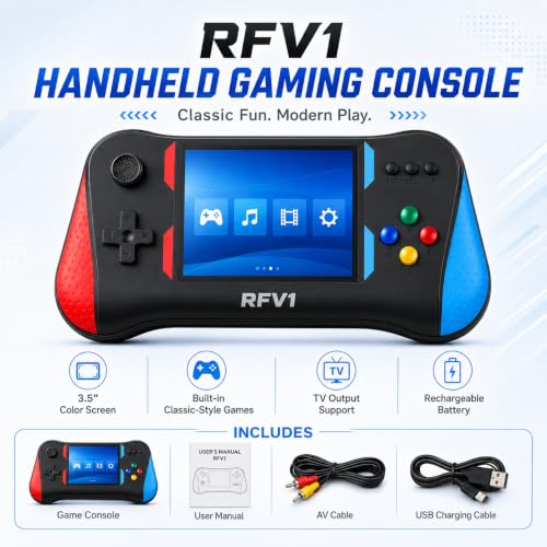 Image of Super X7M Game Box Handheld Retro Gaming Console with 500 Built-in Classic Games, 3.5 Inch Colour Screen, Rechargeable Battery, TV Output, Portable Video Game Player for Kids & Adults