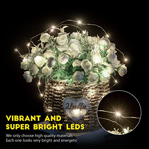Brightown 24 Pack Fairy Lights Battery Operated - 7Ft 20 Led Mini String Lights Silver Wire Waterproof Firefly Starry DIY Lights for Bedroom Patio Wedding Party Christmas Decor (Pure White)