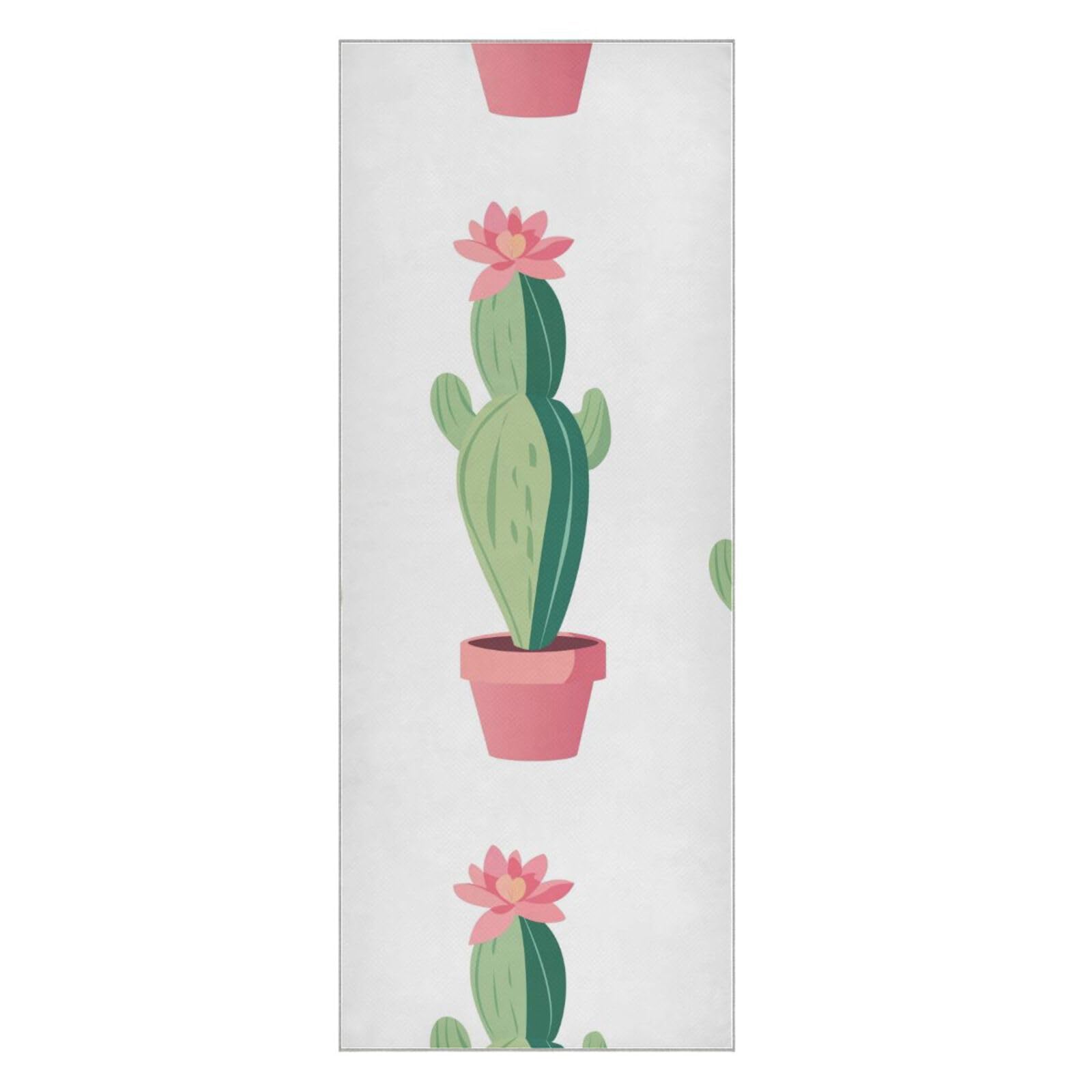 SEINDUS Cute Cactus Pattern Hot Yoga Towel for Women & Men, Non Slip Super Absorbent and Quick Dry Yoga Mat Towel for Hot Yoga, Pilates and Fitness 73