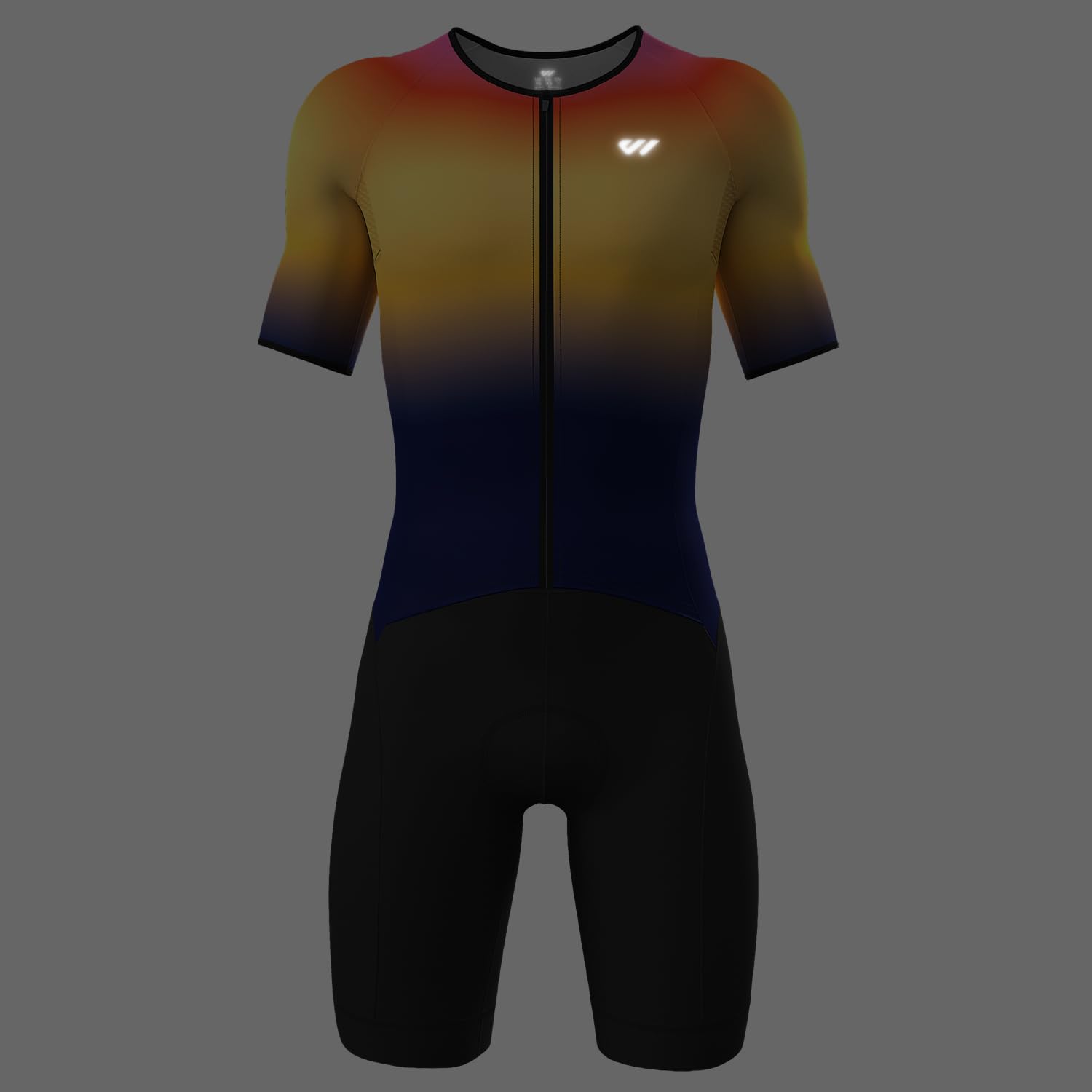 Lo.gas Męski strój triatlonowy Pro Trisuit z krótkim rękawem na wyścigi Ironman i triathlon – wysokiej jakości strój triatlonowy dla mężczyzn, pomarańczowy 1, L