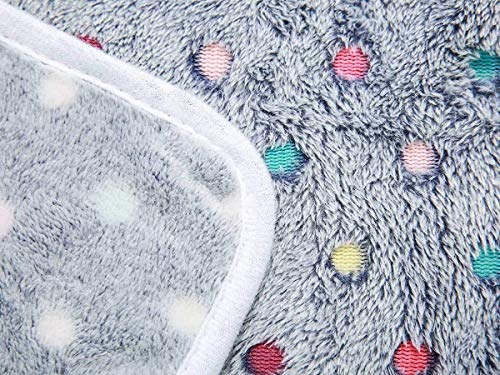 Image of 1 Pack 3 Blankets Super Soft Cute Dot Pattern Pet Blanket Flannel Throw for Dog Puppy Cat Blue /Purple /Grey Small