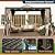 Domi 10x12 Aluminum Outdoor Louvered Pergola with Curtains and Netting