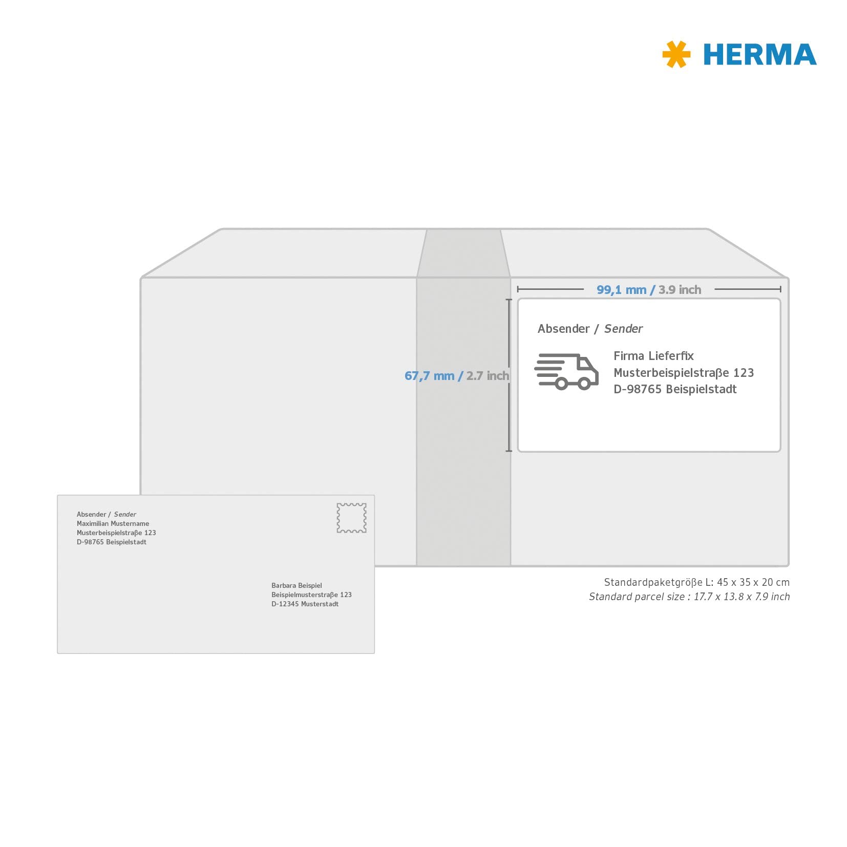 HERMA Etichette Staccabili, 99,1 x 67,7 mm, Etichette Adesive A4 per Stampante, 8 Etichette per Foglio, Bianco