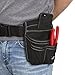 Dickies Storage Pouch for Tool and Work Belts, 4 Pockets, Cushioned Slip Pocket, Durable Canvas, Snap-Back Compatible with 3-inch Belts, Black