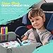 Kids Travel Tray - Car Seat Tray or Table as Road Trip Essentials – Children Kids Lap Desk as Travel Accessories for Toddler Airplane Travel Activity, Snack with Storage Pockets & Dry Erase Board