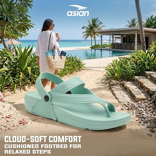 Image of ASIAN Women's INDIGO-09 Comfortable & Light Weight Clogs for Women | Stylish & Anti-Skid Chappals for Adult | Waterproof & Everyday Use Slipper Floats for Girls and Ladies