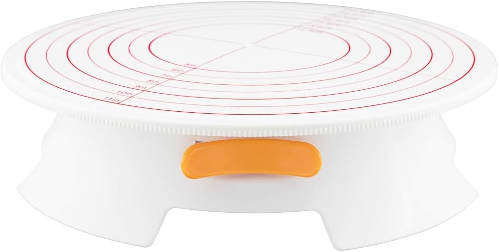 Restaurantware Pastry Tek Cake Decorating Kit Reusable Baking Supplies Set - 1 Spinning Cake Stand 4 Silicone Piping Bags Plastic Cake Turntable With Pastry Bags For Beginners and Experts