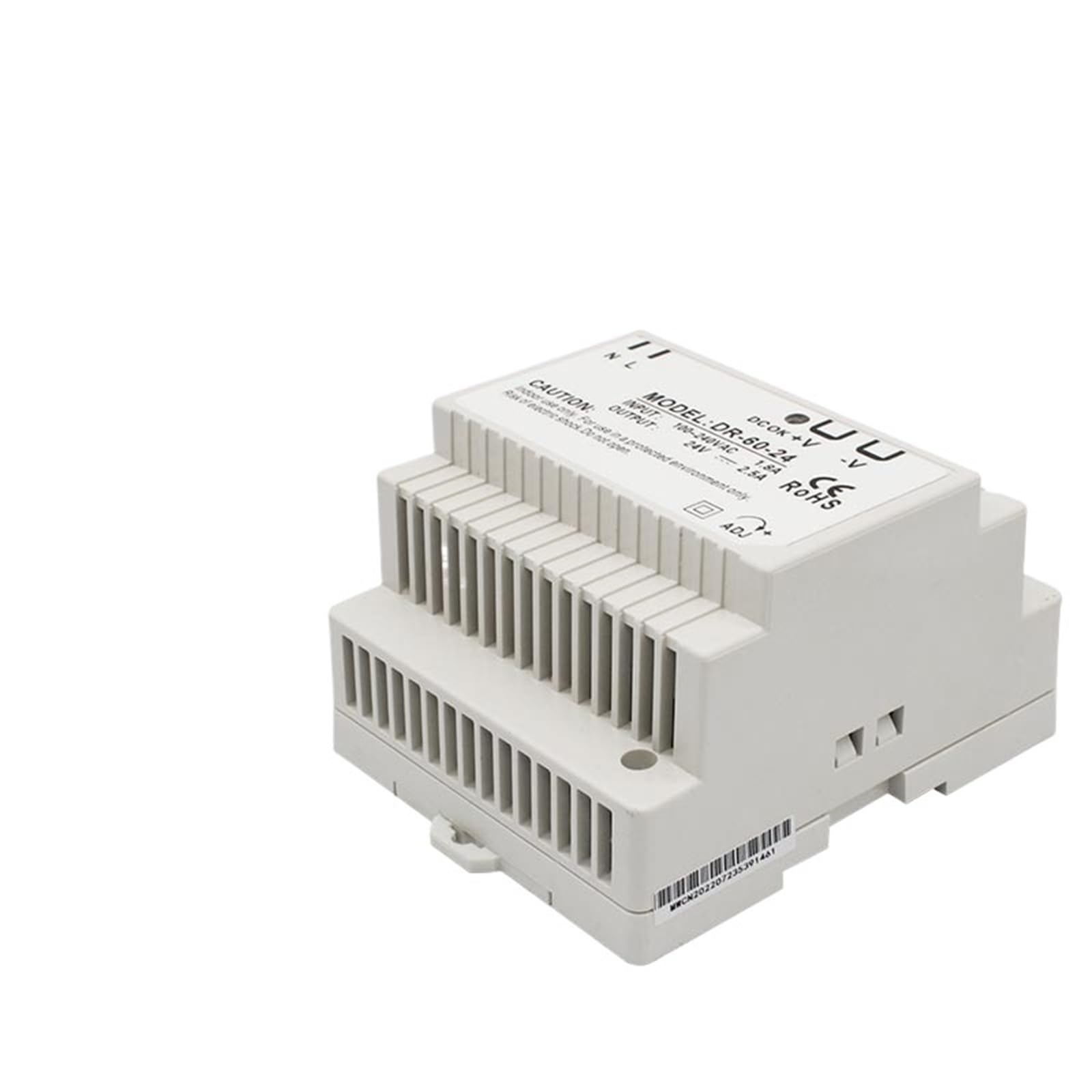 Alimentatore switching di piccolo volume tipo Rail da 60 W, 5 V, 12 V, 15 V, 24 V, serie DR-60, tensione di uscita 2,5 A, 4 A, 5 A, 6,5 A(DR-60-24V 2.5A)